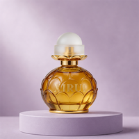 Flacon de parfum vide en verre ambré gaufré de luxe, avec logo personnalisé, contenant en verre pour parfum