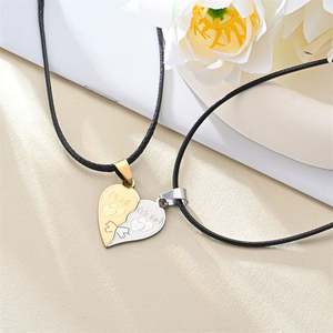 Collare De Pareja De Acero inossidabile in acciaio inox coppia collana ciondolo cuore amore ciondolo <span class=keywords><strong>amante</strong></span> collana per uomo donna - Product Image 2