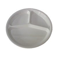 Assiette à collation pour enfants fabriquée en usine, en mélamine, à trois compartiments, non toxique, style moderne et simple