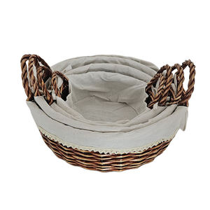 Panier en rotin de forme ovale avec doublure amovible, parfait pour l'emballage de cadeaux, le rangement des jouets et l'organisation des articles ménagers quotidiens - Product Image 3