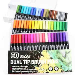 Nuovo Design 120 colori acquerello alcool inchiostro pennello a doppia punta pennarello per schizzi a base di alcol materiale scolastico