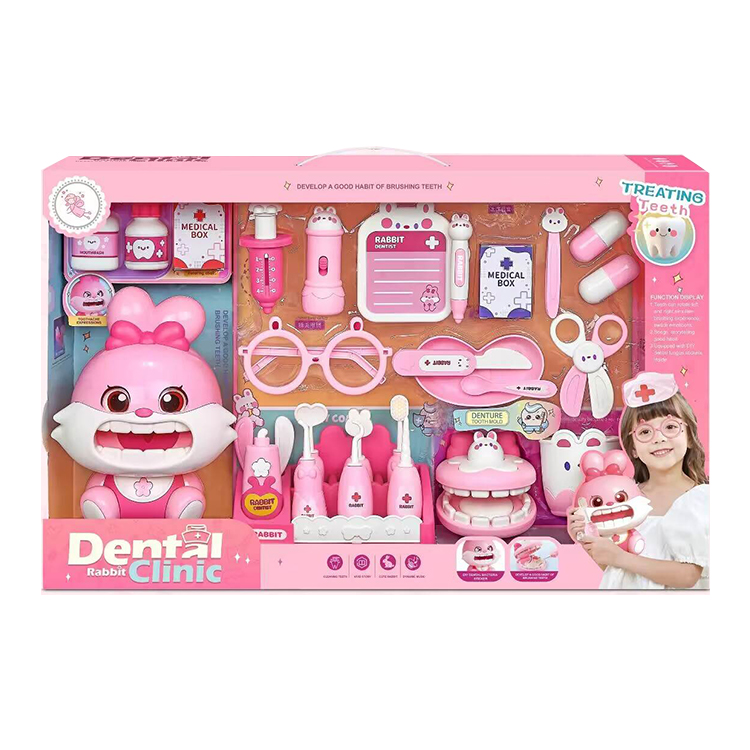 ITTL うさぎの歯医者ごっこセット プラスチック製 子供用おもちゃ