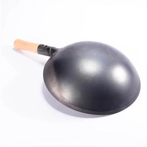 <span class=keywords><strong>Wok</strong></span> de Acero al Carbono Azul Precurado con Fondo Redondo y Mango de Abedul para Saltear y Freír - Product Image 6