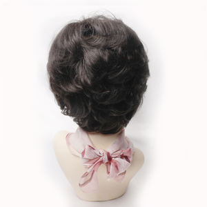 Perruque Bob Courte Ondulée Premium WIGTS en Cheveux Humains, Faite à la Main, 6 Pouces, Noir Naturel et Brun, Extension de Cheveux Réaliste - Product Image 5