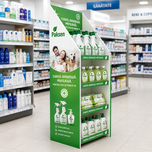 Household Cleaning Supplies Paper Corrugated Floor Display, Custom Cardboard <b>Stand</b> for Supermarket Home Care Aisle Promotion - Product Image 2