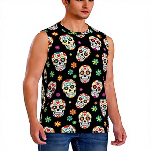 Camiseta sin mangas personalizada para hombre, sublimada, transpirable, de secado rápido, de poliéster, para correr, gimnasio, fitness, baloncesto, entrenamiento deportivo. - Product Image 1