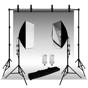 Portable Photography Lighting Kit Photo Equipment Studio Light Living Streaming Accessory Adjustable Backdrop Background Support