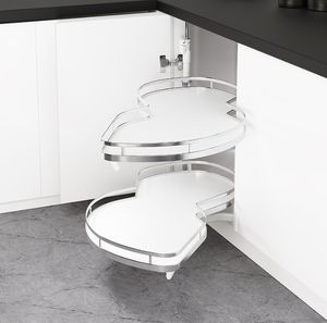 Quincaillerie de cuisine Panier soucoupe volante <span class=keywords><strong>d</strong></span>'<span class=keywords><strong>angle</strong></span> à double étagère pour rangement en armoire - Product Image 5