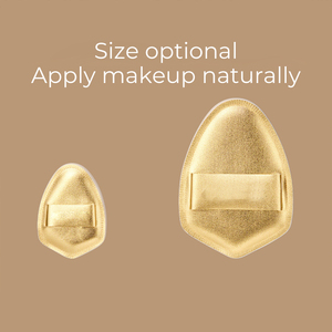 Houppette de maquillage en forme de losange dorée de haute qualité, en coton doux, pour fond de teint et poudre, avec logo personnalisé, vente en gros - Product Image 2
