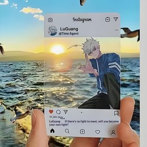 Custom PVC Acrylic Transparent DIY Self-Print Anime Cartoon Ins Style Dining Photo Card Business Gift Graduation Made in China