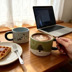 แก้วกาแฟเซรามิกรูปตุ๊กตาหิมะแบบมืออาชีพ ดีไซน์คริสต์มาส เป็นมิตรกับสิ่งแวดล้อม ทำจากสโตนแวร์ ใช้กับเครื่องล้างจานและไมโครเวฟได้ ปลอดภัยสำหรับอาหาร - Product Image 5