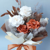 Buket Bunga Kering Mewah Desain Baru Grosir, Buket Mawar Awet untuk Hadiah Pacar, Hadiah Ibu