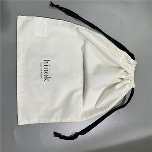 Pochette à cordon personnalisée en coton blanc de haute qualité, réutilisable et résistante, pour emballage cadeau écologique, rangement de parfums et produits de soin personnel - Product Image 2
