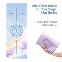 Tapis de yoga en daim pliable et léger, 1,5 mm, en caoutchouc naturel antidérapant, tapis d'exercice professionnel à imprimé artistique pour femmes, idéal pour le yoga chaud