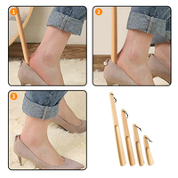 Chausse-pied en bois de hêtre DAAN avec cordelette de suspension pour chaussures et bottes, disponible en 4 tailles