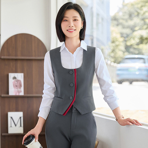 Versión Coreana de moda de chaleco a juego de colores, <span class=keywords><strong>pantalones</strong></span> y traje de falda occidental, diseño único sentido de la ropa de trabajo de <span class=keywords><strong>camarera</strong></span>. - Product Image 6