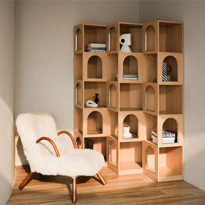 ชั้นวางหนังสือที่เรียบง่ายชั้นวางหลายชั้นสำหรับครอบครัวห้องนั่งเล่นหนังสือไม้ - Product Image 1