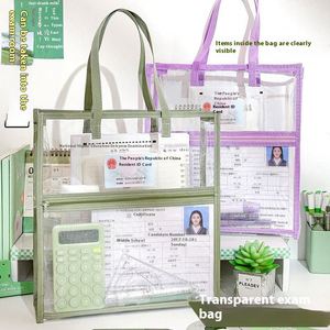 Double Zipper Waterproof Plastic <b>Document</b> <b>Bag</b> Portable Book Storage Living Room Single Tier - Product Image 2