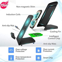Support de charge sans fil rapide compatible avec iPhone 16/15/15 Pro/15 Plus/15 Pro Max/14/14 Pro/13/12 pour Samsung pour écouteurs