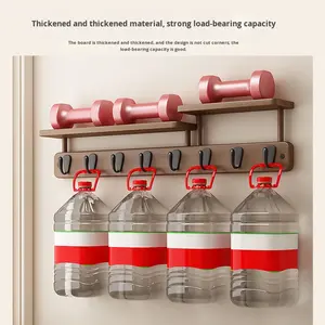 ชั้นวางเสื้อโค้ทติดผนังรูปคลื่นไม้ไผ่ของ Nfs พร้อมที่ใส่กุญแจและที่แขวนกระเป๋า - Product Image 4