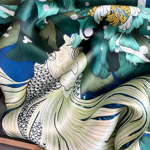 Sciarpa quadrata di seta multiuso di moda Bandana Neck Wrap Bag Decor sciarpe per le donne fasce femminili avvolge scialli di stampa - Product Image 6