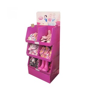 定制现代零售纸板展示架可拆卸纸质落地促销架，适用于超市使用，带网格 - Product Image 1