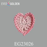 Appliques en dentelle en forme de cœur au crochet faites à la main, 100 % coton, à coudre, lavables, décoratives pour chapeaux, vêtements et accessoires