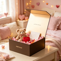 Caja de Regalo Magnética de Lujo Personalizada, Estilo Libro, con Interior en Dorado y Tapas Abatibles para Cosméticos, Belleza y Ropa - Venta al Por Mayor