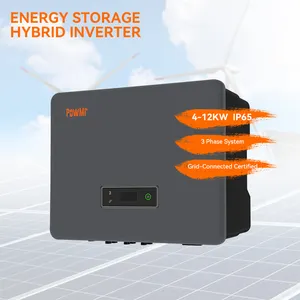 PowMr 4/5/6/8/10/12KW Off grid and Grid connected Hybrid Inverter 3 Phase 750V HV Energy Storage Solar Inverter