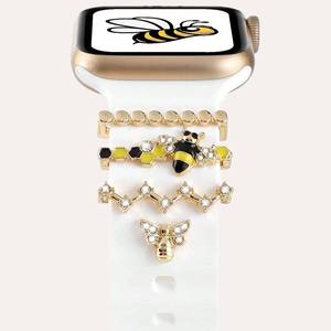 Anillo decorativo Correa de <span class=keywords><strong>reloj</strong></span> de silicona de acero inoxidable transfronterizo para Apple Watch para <span class=keywords><strong>SHEIN</strong></span> Little Bee Correa Piezas de <span class=keywords><strong>reloj</strong></span> - Product Image 1