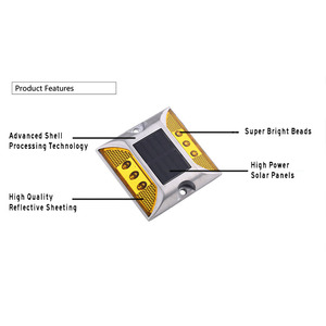 <span class=keywords><strong>Highway</strong></span> Night Flash Solar <span class=keywords><strong>LED</strong></span> <span class=keywords><strong>Road</strong></span> Stud Light Aluminio Ultra Long Endurance Spike Cast Aluminum Spike White <span class=keywords><strong>Reflector</strong></span> - Product Image 3
