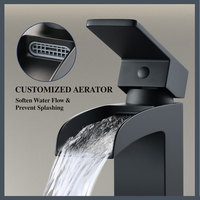Ensemble de robinets de douche à poignée unique thermostatique, cascade en laiton, lavabo de salle de bain, robinet de douche