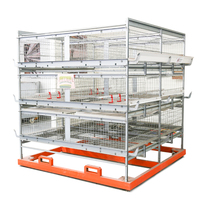 Nouvel équipement de cage à poulets automatique à 68 niveaux avec 3 étages et 2 enclos de repos pour poulets, porte de poulailler pour ferme avicole