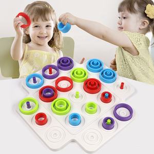 Juego de Mesa 2 en 1, Divertido, de Madera, Colorido, Trampa, Círculo, Ajedrez, Tres en Raya, Juguetes de Rompecabezas Interactivos para Padres e Hijos - Product Image 3