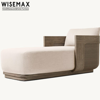 WISEMAX FURNITURE Mobilier d'extérieur moderne en teck, chaise longue imperméable pour la plage, le soleil, l'hôtel, la villa, la piscine, le parc