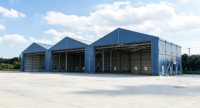 Hangar industriel à grande portée en acier anticorrosion certifié CE pour le stockage d'avions