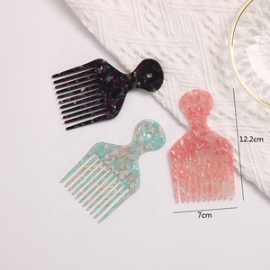 PDANY – peigne <span class=keywords><strong>afro</strong></span> en acétate avec logo, boîte de vente en gros - Product Image 3