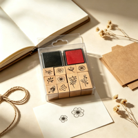 Ensemble de tampons en bois à motifs de feuilles et de fleurs naturelles, tampons en caoutchouc pour journalisation, scrapbooking et fabrication de cartes