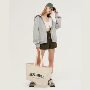 <span class=keywords><strong>2025</strong></span> Biểu Tượng Tùy Chỉnh Kích Thước Phụ Nữ Tái Chế Tái Sử Dụng Đồng Bằng Số Lượng Lớn Bông Vải Hàng Tạp Hóa Mua Sắm Tote Túi - Product Image 4