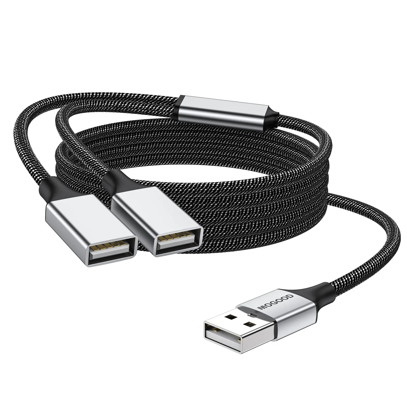 USB Splitter Y Cáp Adapter kép USB 2.0 dây điện mở rộng cho sạc/truyền dữ liệu đôi USB Y Splitter cổng Extender