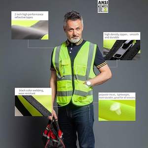 चिंतनशील वेस्ट ब्लू सुरक्षा बनियान जैकेट सुरक्षा का निर्माण उच्च दृश्यता कार्य लुभावनी सुरक्षा परावर्तक कपड़े - Product Image 4