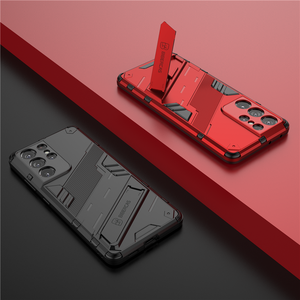Armor Cyber a prueba de golpes funda delgada con soporte para Samsung Galaxy S21 FE S22 S23 Ultra Plus M31 M51 A12 A13 A32 A52 A72 A53 <span class=keywords><strong>A33</strong></span> - Product Image 4