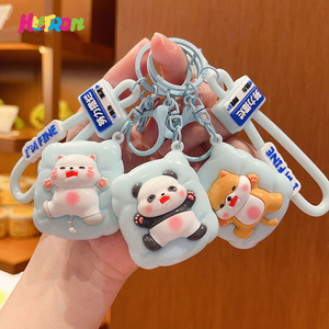 Cute Shiba Inu Keychain Panda 3D Keychains PVC <strong>Doll</strong> Pendant Couple Car Bag Hanging <strong>Small</strong> Gift - Product Image 3