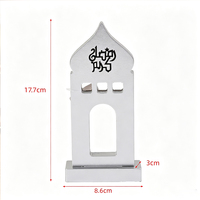 Eid Mubarak Ramadan Kareem, décoration de table en bois MDF blanc fait main, château, fournitures pour fêtes islamiques