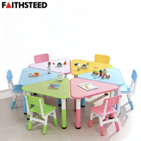 Promotion : Ensemble de mobilier scolaire pour maternelle et préscolaire – Bureaux et chaises six places