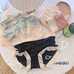 Bragas francesas de encaje satinado de lujo Ropa interior de verano de malla transparente sexy para mujer - Product Image 3