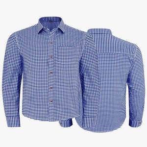 Camisa Formal Bávara para Hombre, Estilo Oktoberfest, Cuello con Botones, Cierre de Botones Cubiertos, Diseño a Cuadros, Mezcla de Poliéster/Algodón, Informal - Product Image 3
