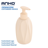 Ensemble d'accessoires de salle de bain en céramique moderne, beige doux, distributeur de savon, porte-brosse à dents, porte-brosse de toilette et porte-savon
