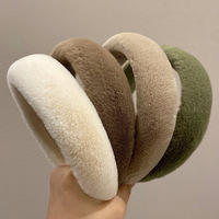 Nouveaux accessoires de cheveux chauds pour femmes, couleur unie, bandeaux épais en fourrure d'hiver, vente en gros, bandeau en fourrure pour filles