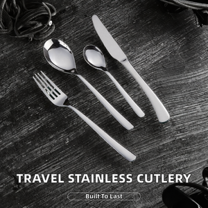 ชุดช้อนส้อมสแตนเลส 304 แบบพกพา ขัดเงาอย่างดี ดีไซน์สร้างสรรค์ เหมาะสำหรับนักเรียน ของขวัญสำหรับการเดินทาง ช้อนตะเกียบแบบใช้แล้วทิ้ง - Product Image 2